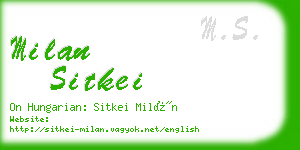 milan sitkei business card